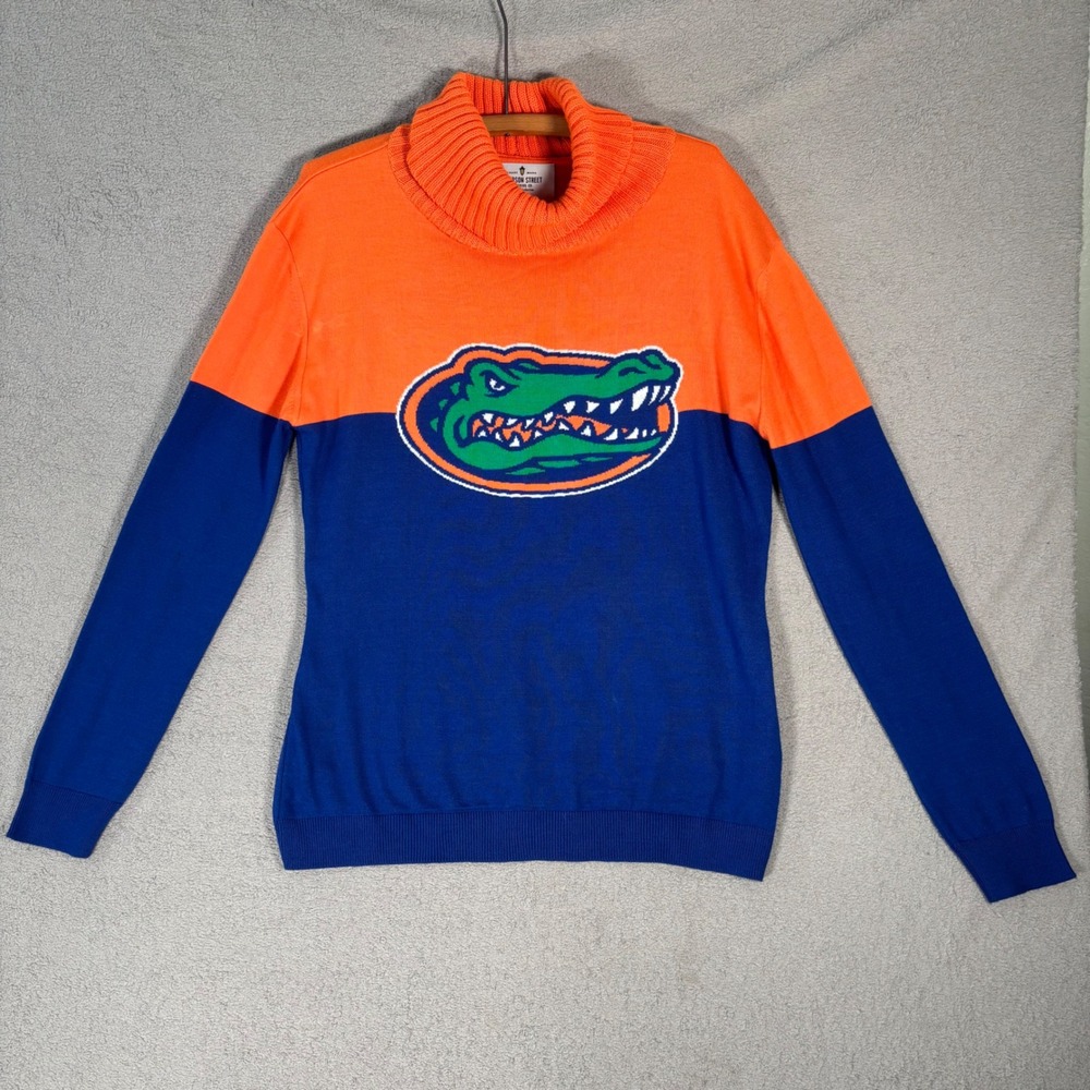 Emerson Street Florida Gators Orange Blue Cowl Neck Sweater Top Women's Size‎ XL